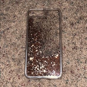 iphone 7/8 PLUS case. gold glitter